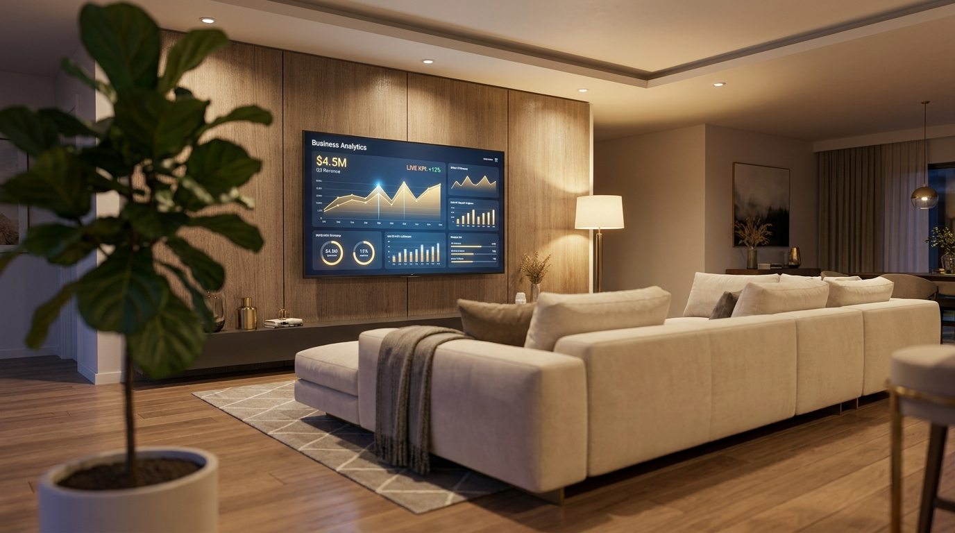 Your business intelligence dashboard, live on a screen at home