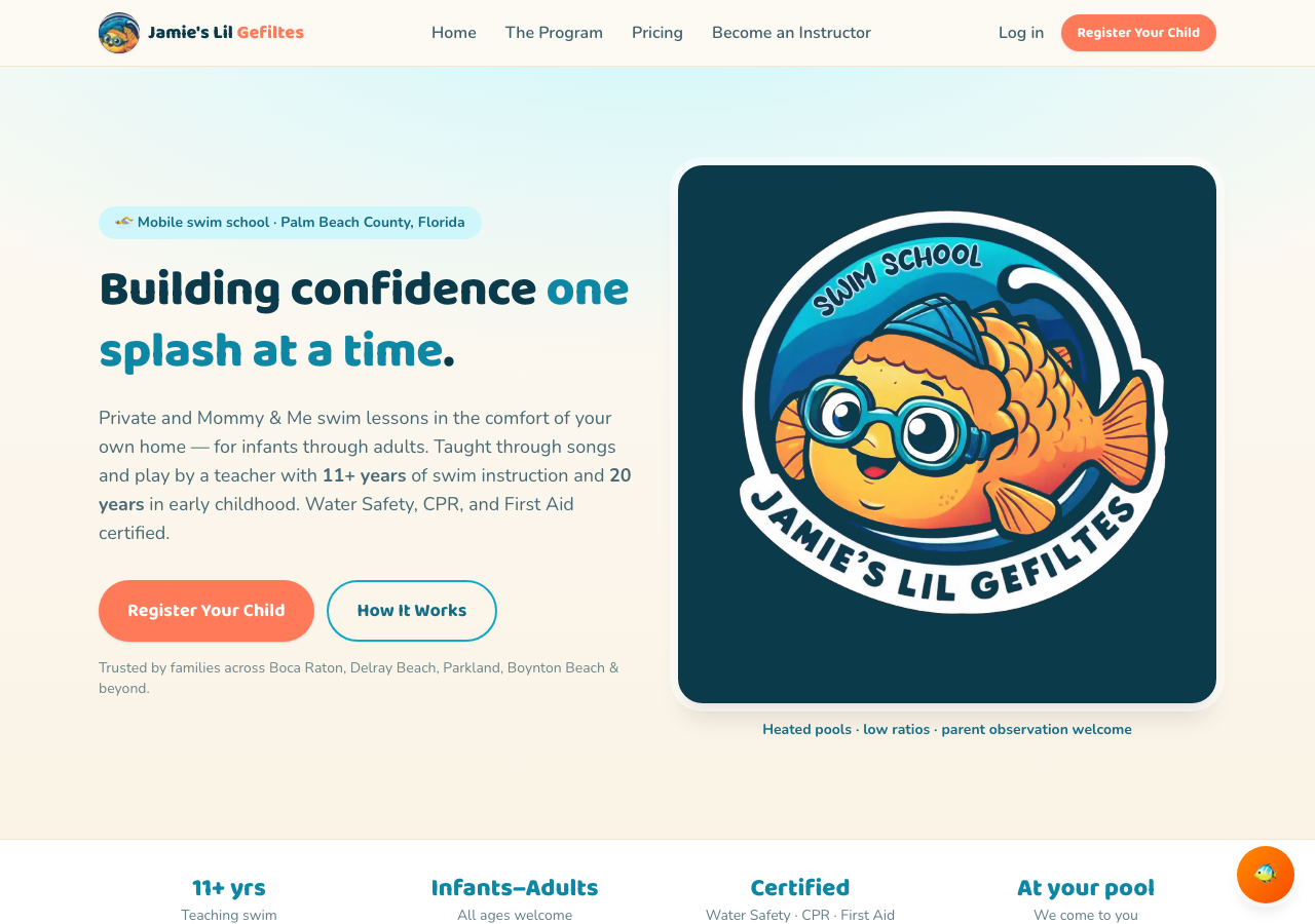 Jamie's Lil Gefiltes — live site preview